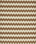 BROWN IVORY CHEVRON HAND WOVEN DHURRIE