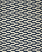 BLUE IVORY GEOMETRIC HAND WOVEN DHURRIE