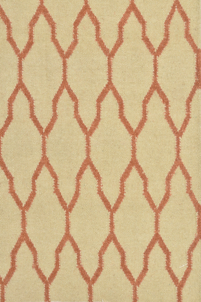 RUST AND BEIGE MOROCCAN HAND WOVEN DHURRIE