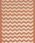 RUST AND IVORY CHEVRON HAND WOVEN DHURRIE