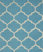 BLUE IVORY MOROCCAN HAND WOVEN DHURRIE