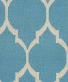 BLUE IVORY MOROCCAN HAND WOVEN DHURRIE