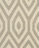 IVORY GREY GEOMETRIC HAND WOVEN DHURRIE