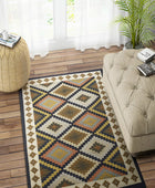 MULTICOLOR AZTEC HAND WOVEN KILIM DHURRIE