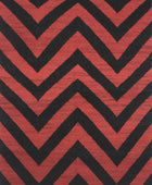 RED BLACK CHEVRON HAND WOVEN DHURRIE