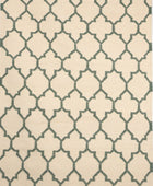 IVORY GREEN MOROCCAN HAND WOVEN DHURRIE