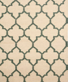 IVORY GREEN MOROCCAN HAND WOVEN DHURRIE