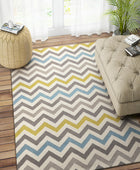 MULTICOLOR CHEVRON HAND WOVEN DHURRIE