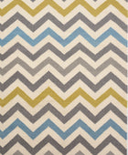 MULTICOLOR CHEVRON HAND WOVEN DHURRIE