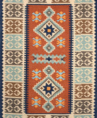 MULTICOLOR AZTEC HAND WOVEN KILIM DHURRIE