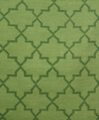 GREEN MOROCCAN HAND WOVEN DHURRIE