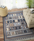 GREY KILIM HAND WOVEN DHURRIE