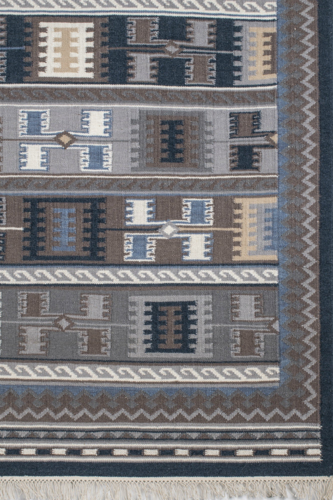 GREY KILIM HAND WOVEN DHURRIE