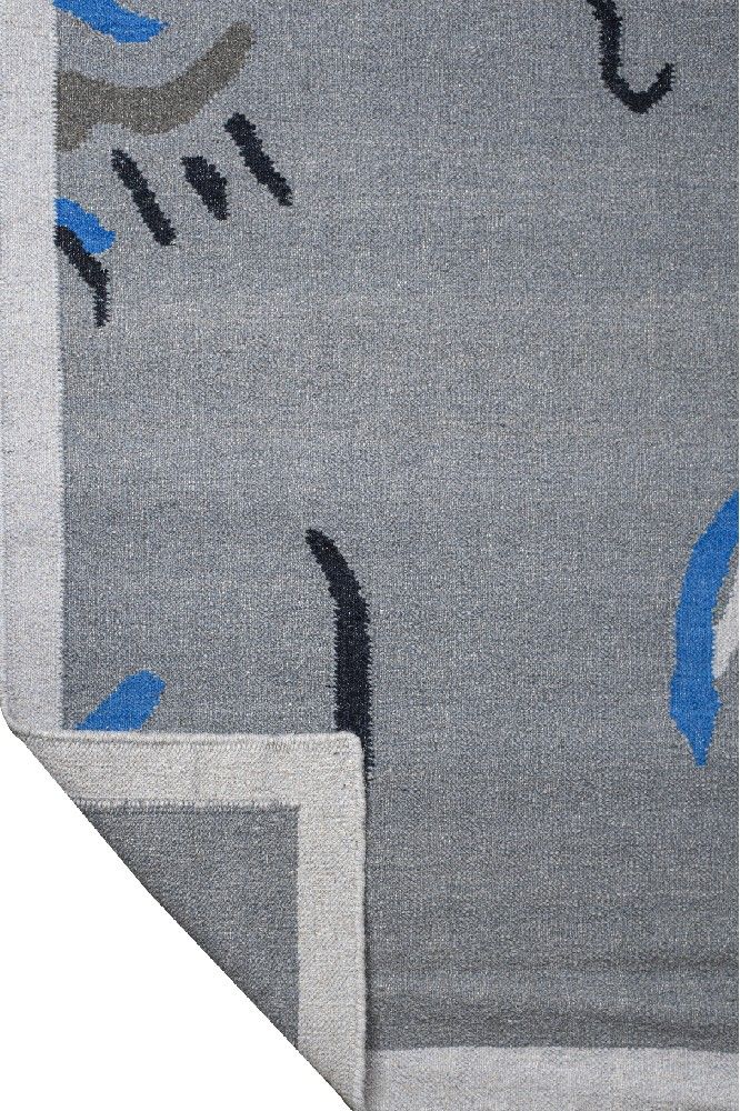 MULTICOLOR GREY KILIM HAND WOVEN DHURRIE