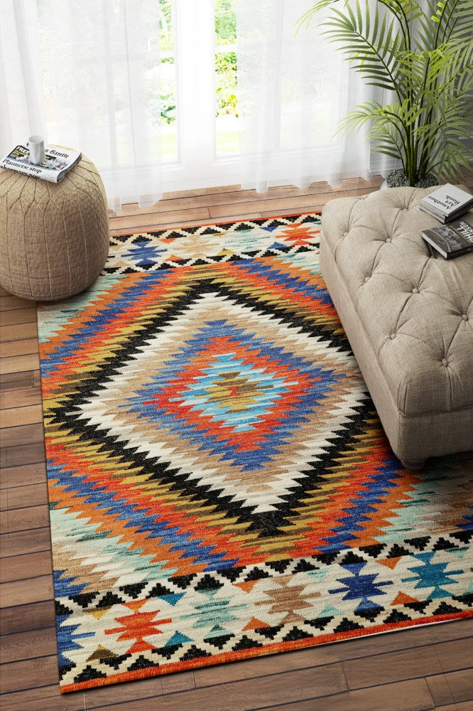 MULTICOLOR HAND WOVEN KILIM DHURRIE