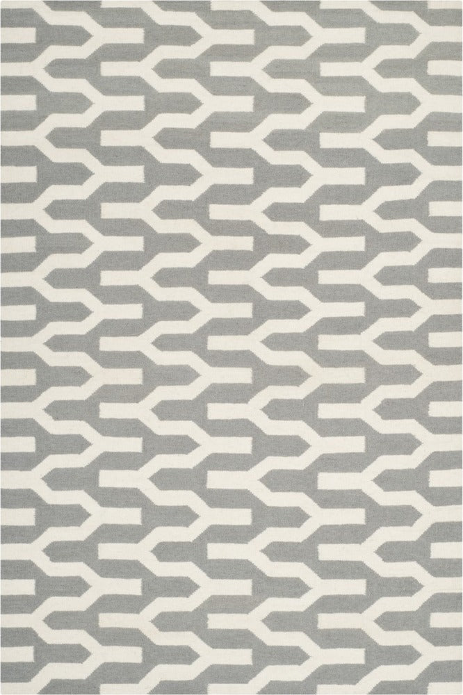 GREY GEOMETRIC HAND WOVEN DHURRIE