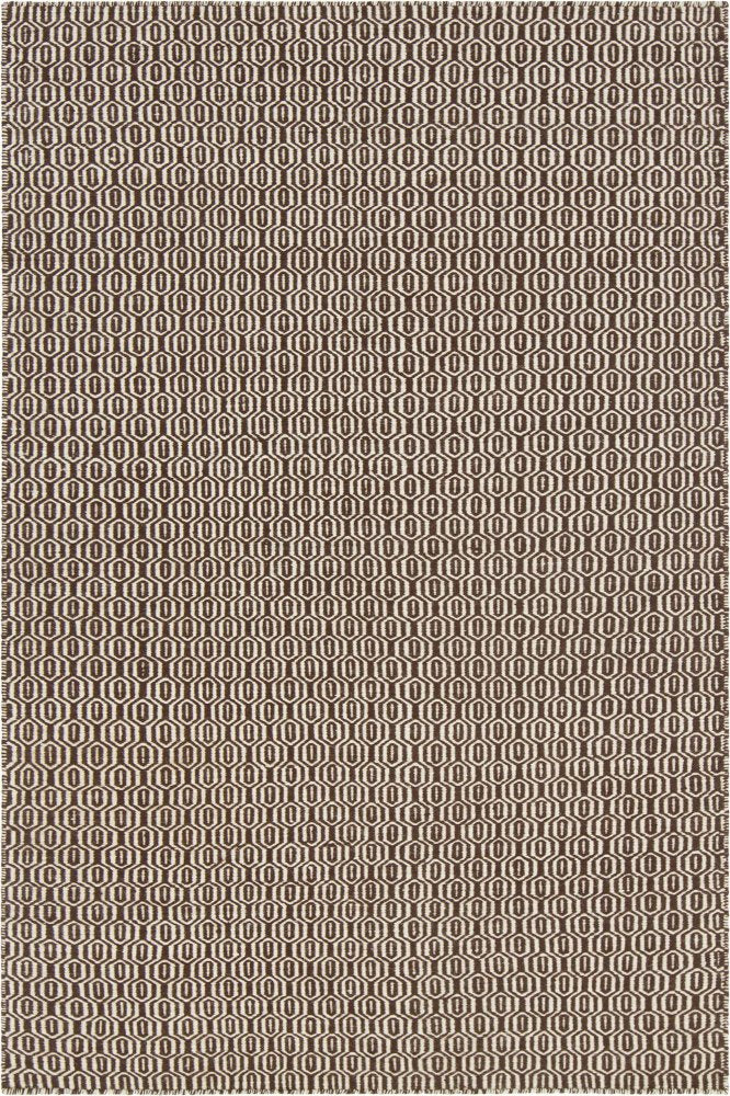 BROWN AND IVORY GEOMETRIC HAND WOVEN DHURRIE