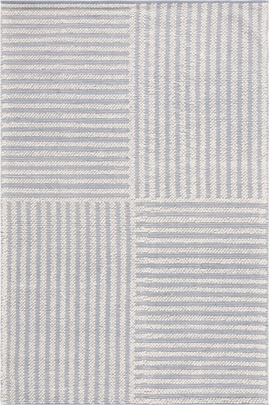 GREY AND IVORY STRIPES HAND WOVEN DHURRIE