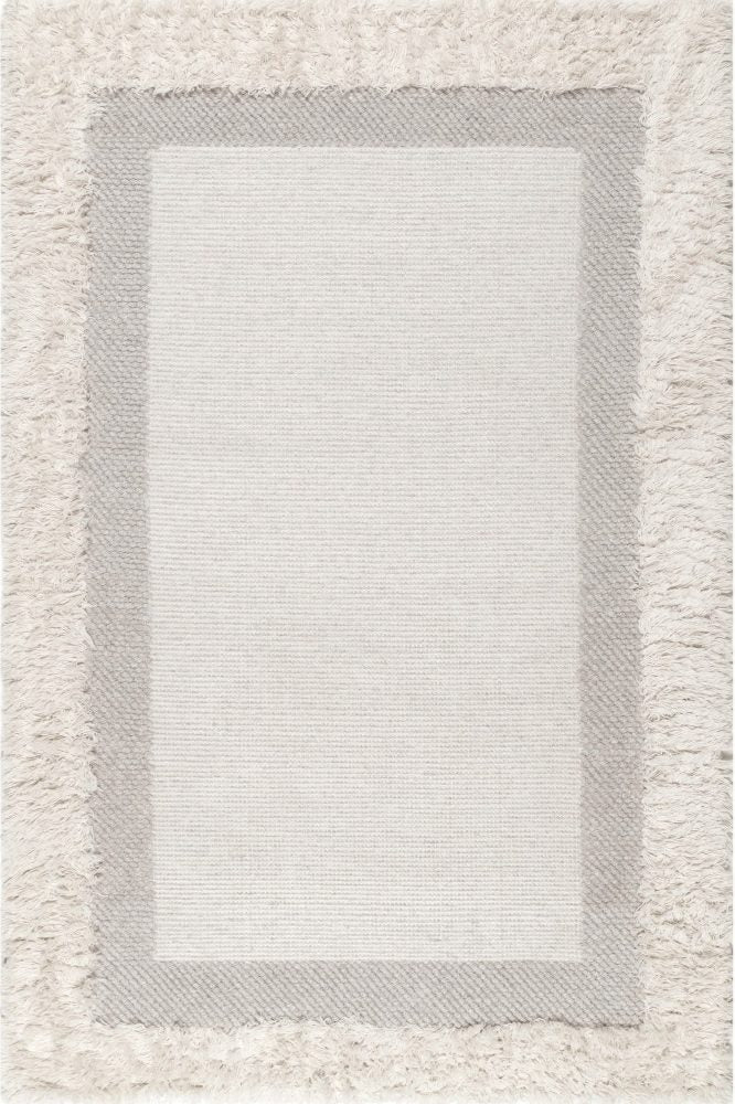 GREY AND IVORY KILIM HAND WOVEN DHURRIE