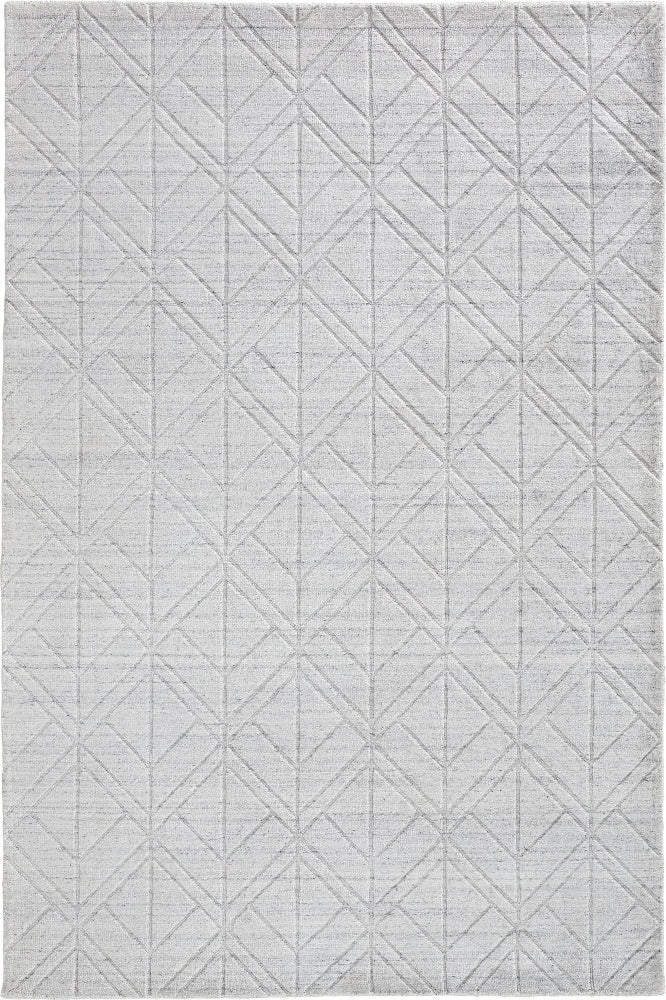 GREY GEOMETRIC HAND KNOTTED CARPET