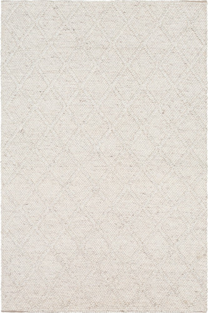 IVORY GEOMETRIC HAND KNOTTED CARPET