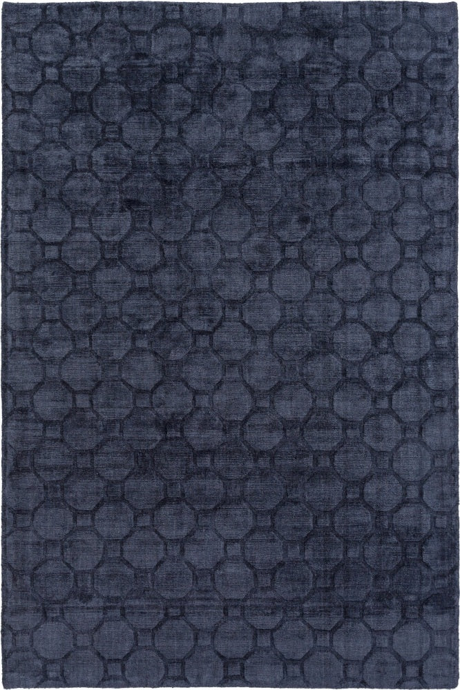 BLUE GEOMETRIC HAND KNOTTED CARPET