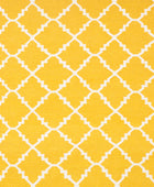 YELLOW AND IVORY MOROCCAN HAND WOVEN DHURRIE