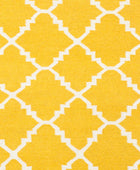 YELLOW AND IVORY MOROCCAN HAND WOVEN DHURRIE