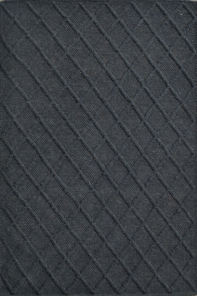 BLACK GEOMETRIC HAND WOVEN DHURRIE