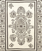 IVORY AND BLACK PAISLEY HAND WOVEN DHURRIE