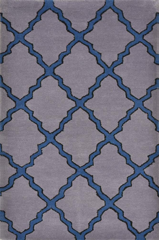 GREY BLUE MOROCCAN HAND TUFTED CARPET