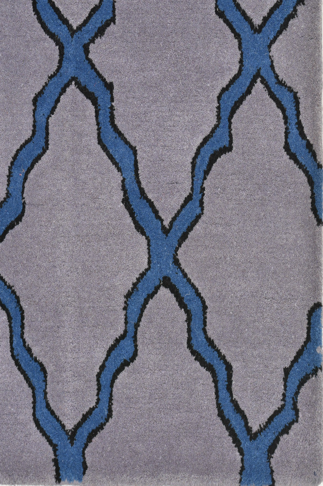 GREY BLUE MOROCCAN HAND TUFTED CARPET