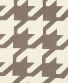 GREY IVORY HOUNDSTOOTH HAND WOVEN DHURRIE