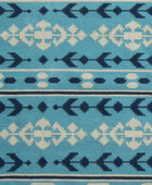 BLUE AZTEC HAND WOVEN KILIM DHURRIE