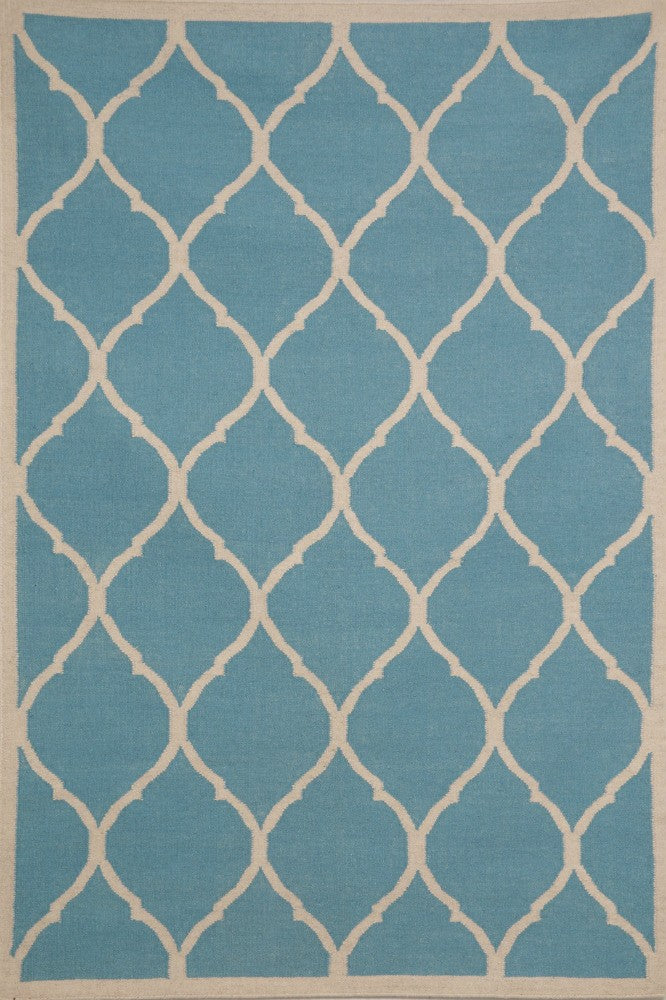 BLUE MOROCCAN HAND WOVEN DHURRIE