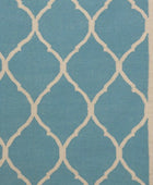 BLUE MOROCCAN HAND WOVEN DHURRIE