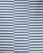 BLUE AND IVORY STRIPES HAND WOVEN DHURRIE