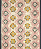 PINK MULTICOLOR KILIM HAND WOVEN DHURRIE