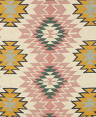 PINK MULTICOLOR KILIM HAND WOVEN DHURRIE