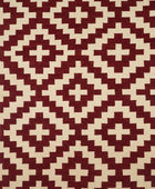 RED AND IVORY DIAMOND HAND WOVEN KILIM DHURRIE