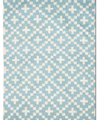 BLUE GEOMETRIC HAND WOVEN DHURRIE