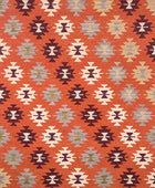 ORANGE AZTEC HAND WOVEN KILIM DHURRIE