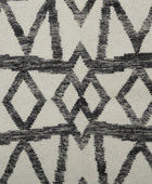 IVORY CHARCOAL TRIBAL HAND WOVEN DHURRIE