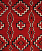 RED BLACK AZTEC HAND WOVEN KILIM DHURRIE