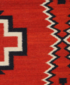 RED BLACK AZTEC HAND WOVEN KILIM DHURRIE