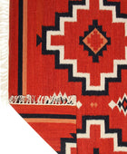 RED BLACK AZTEC HAND WOVEN KILIM DHURRIE