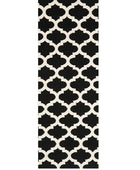 BLACK AND WHITE MOROCCAN HAND WOVEN DHURRIE