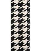 BLACK AND WHITE HOUNDSTOOTH HAND WOVEN DHURRIE