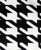 BLACK AND WHITE HOUNDSTOOTH HAND WOVEN DHURRIE