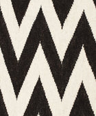 BLACK AND IVORY CHEVRON HAND WOVEN DHURRIE